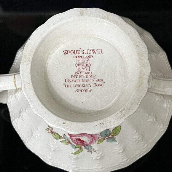 Spode's Jewel Porcelain China - Billingsley Rose Creamer and Sugar Bowl w/Lid - Picture 13 of 14
